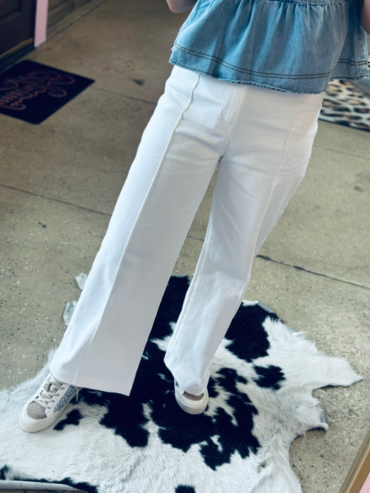 White Denim Pants