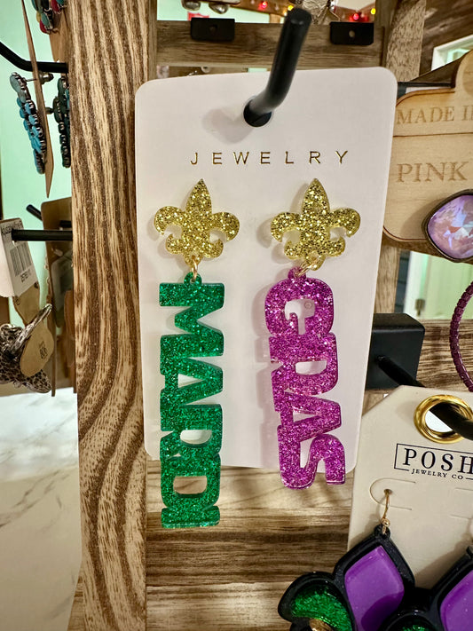 Mardi Gras Earrings