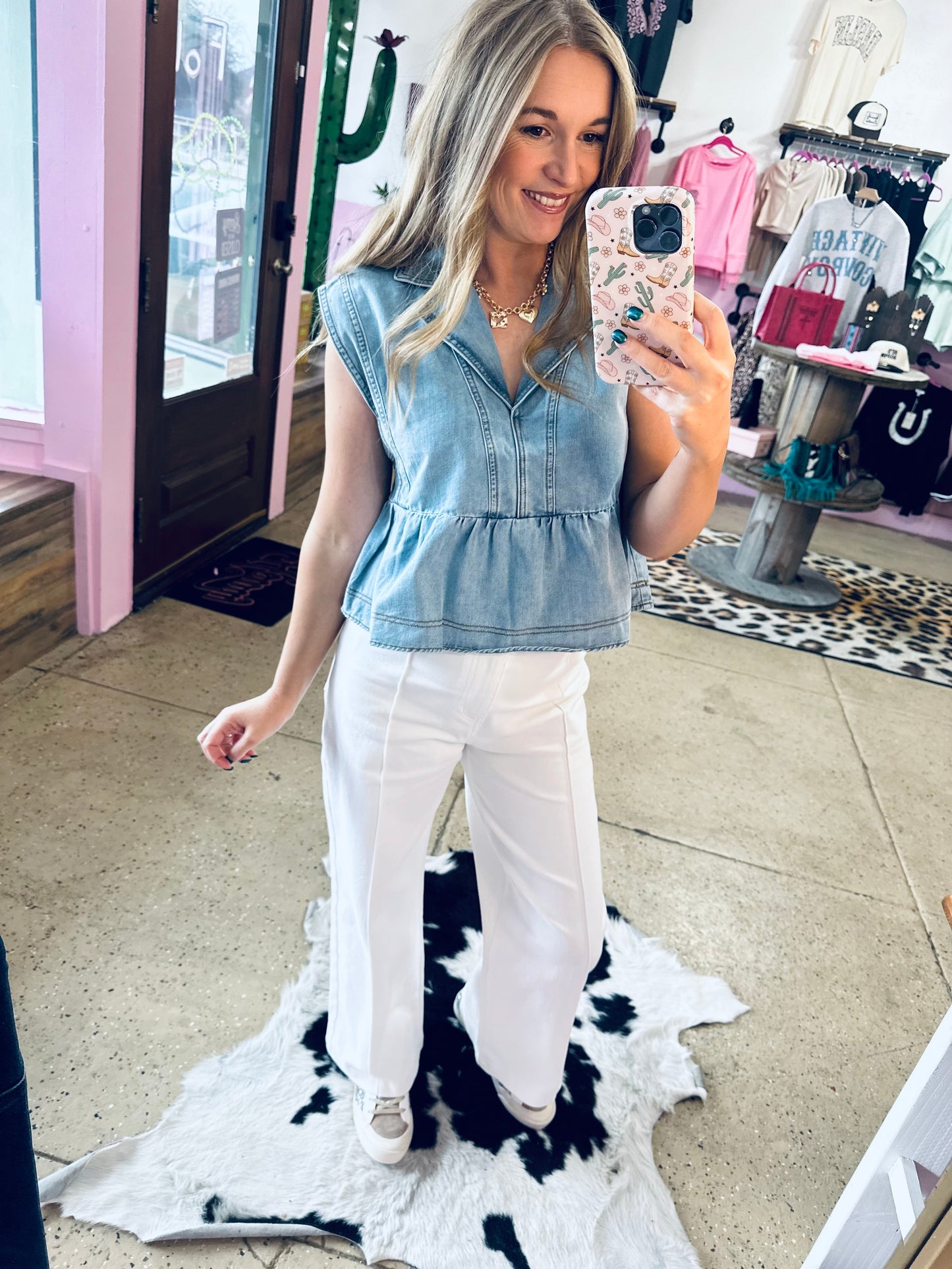 Western Denim Top