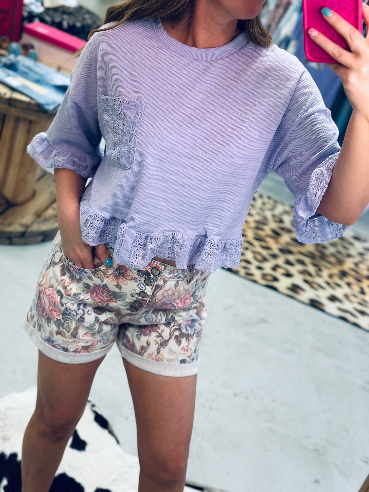 Lila Lace Top