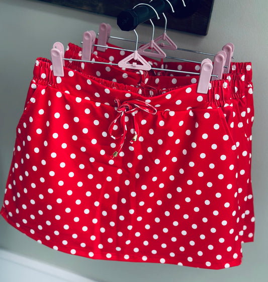 Red Polka Dot Skorts
