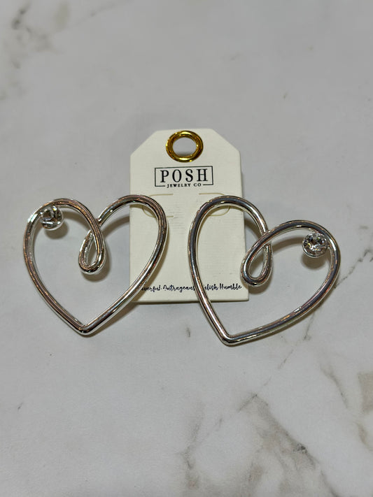 Heart & Rhinestone Earrings