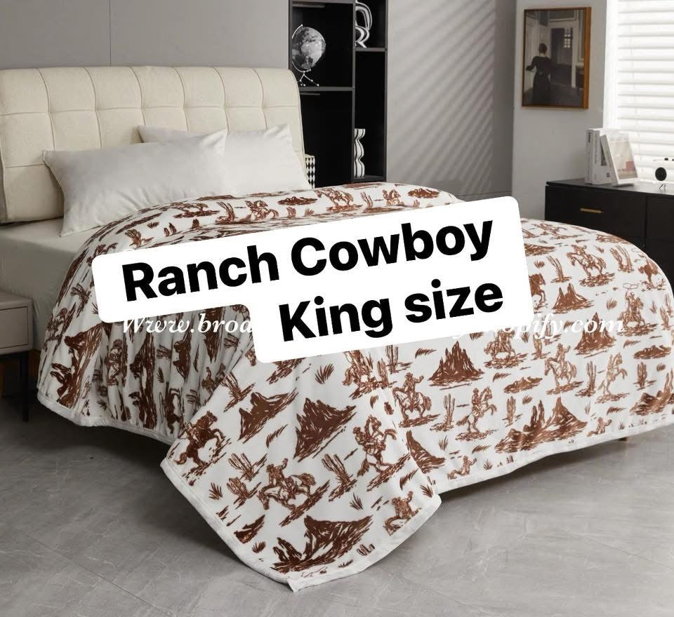 Ranch Cowboy King Size Blanket