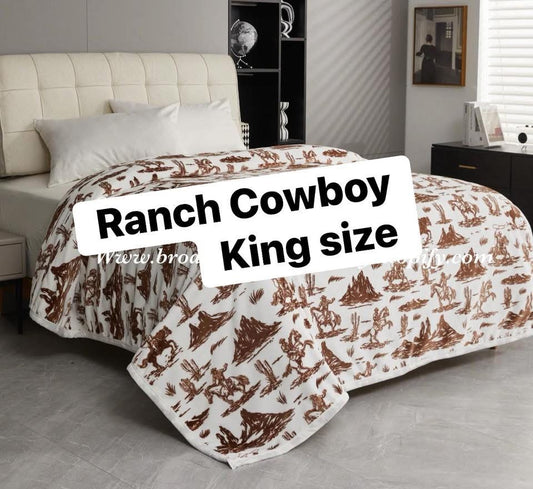 Ranch Cowboy King Size Blanket