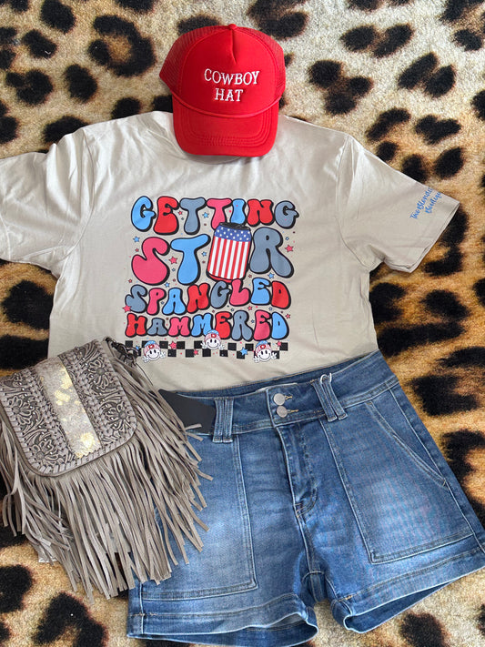 Star Spangled. Hammered Tshirt