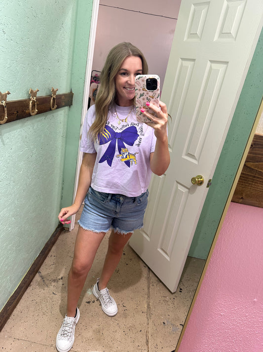 Tiger Bow Cropped Tshirt
