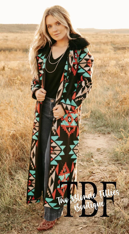 Aztec Knit Duster