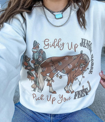 Giddy Up Jingle Horse Sweatshirt