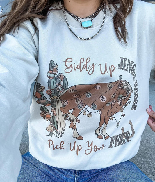 Giddy Up Jingle Horse Sweatshirt