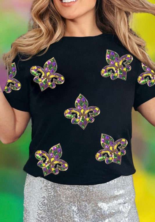 Pre Order Mardi Gras Sequin Tshirt
