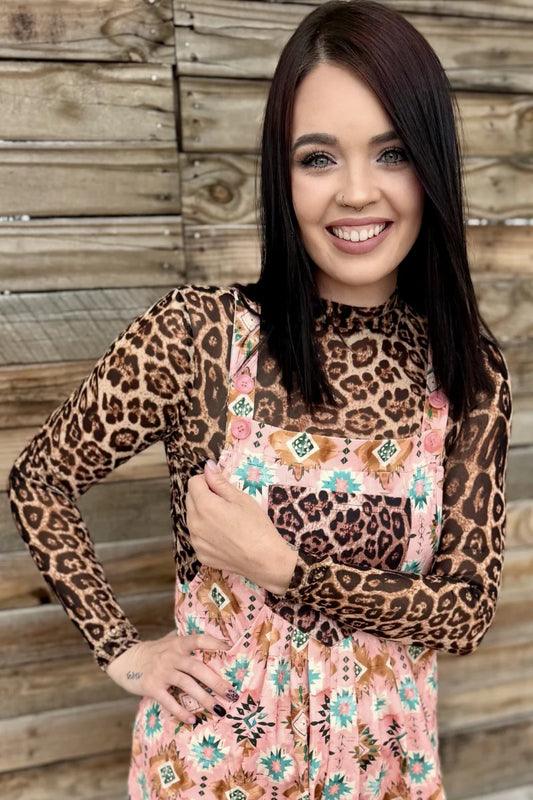 Leopard Mesh Top