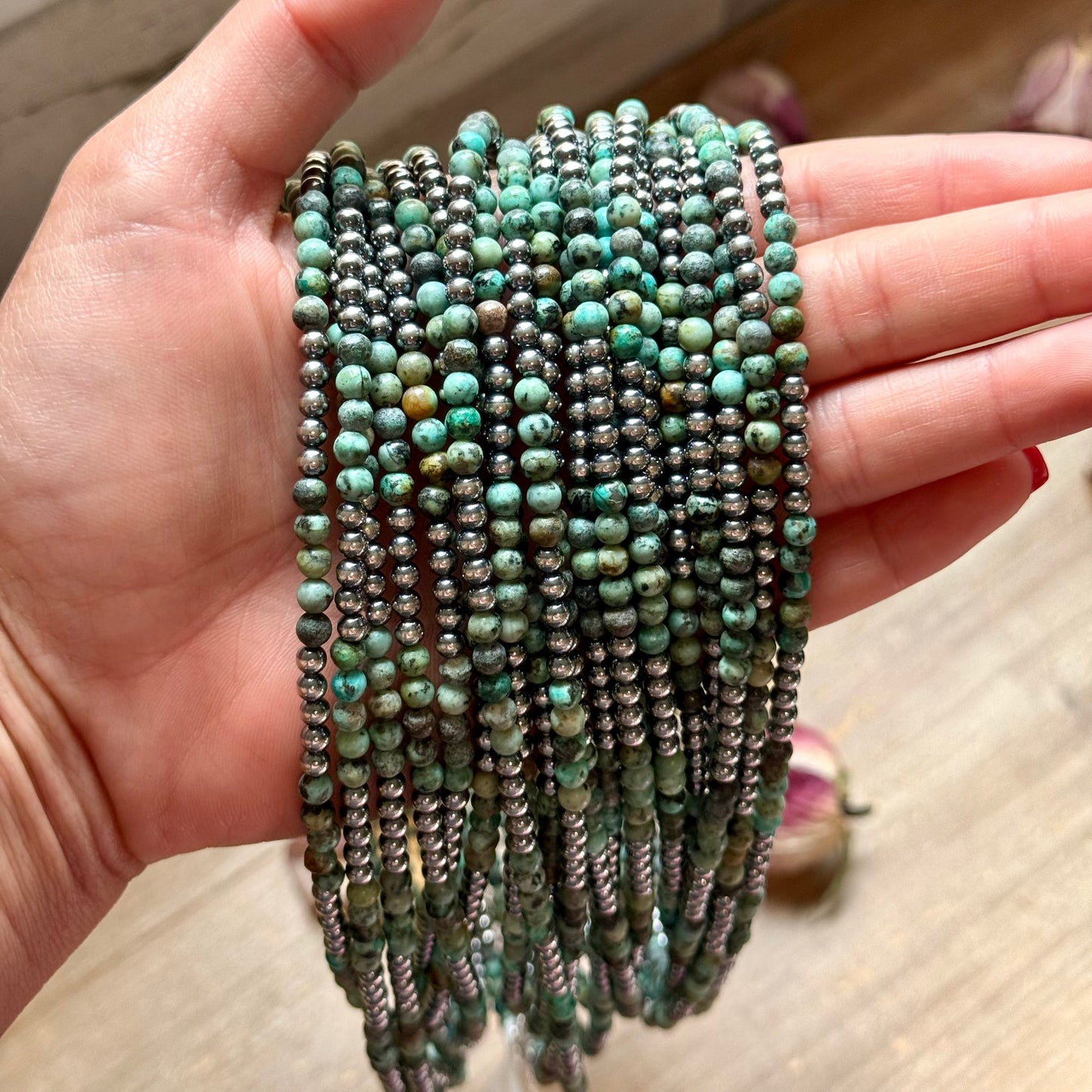 Sterling Silver & African Turquoise Necklace – 19”