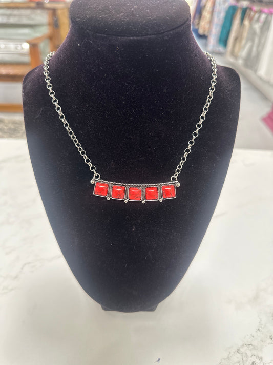 Red Bar Necklace