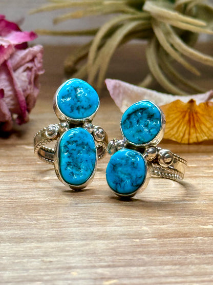 Kingman Turquoise Sterling Silver Ring – Size 7 & 7.5
