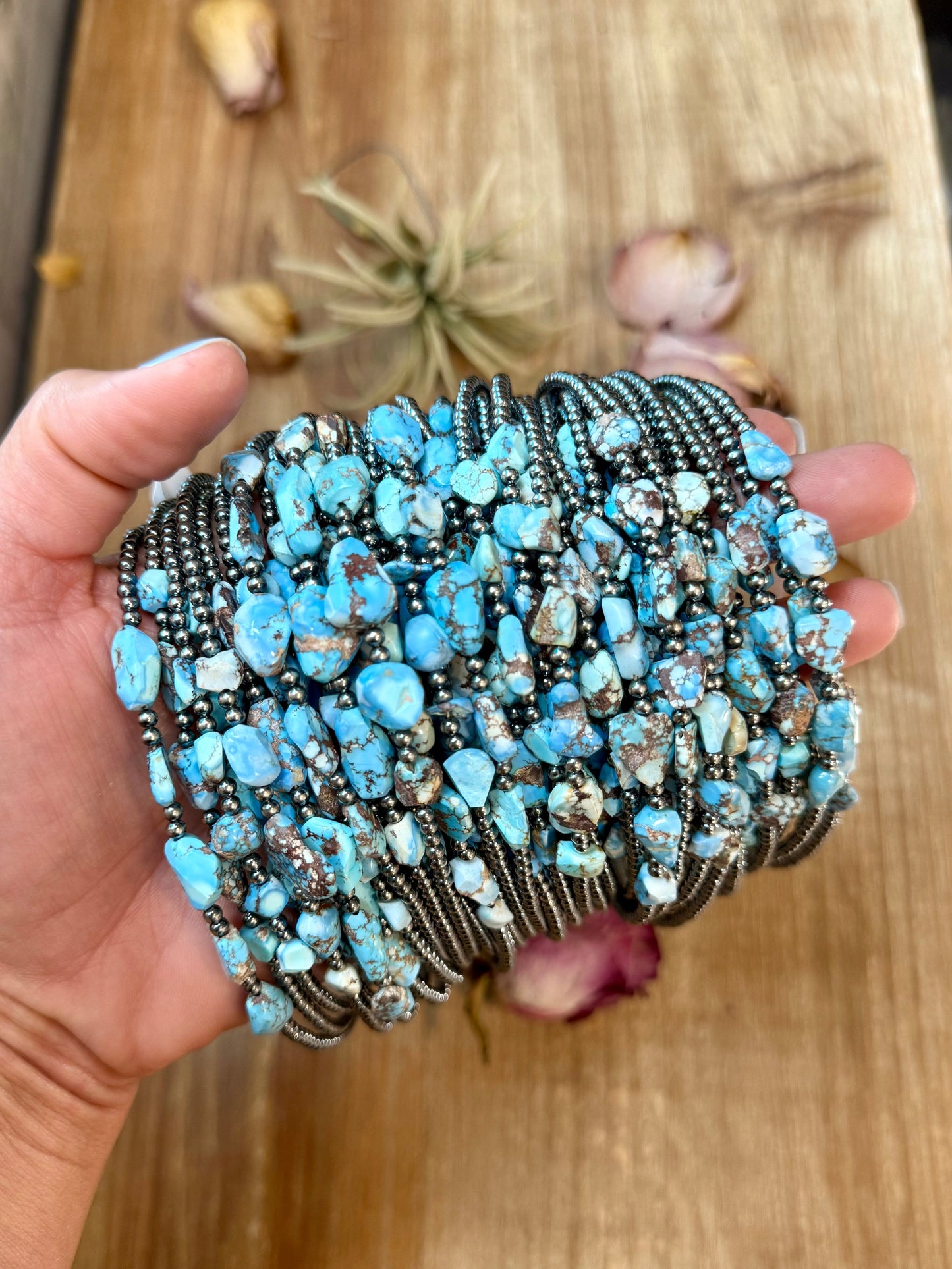 Golden Hills Turquoise & Sterling Silver Pearl Necklace – 16 Inch