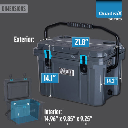 Cubix 20 Quart Rotomolded Cooler - QuadraX