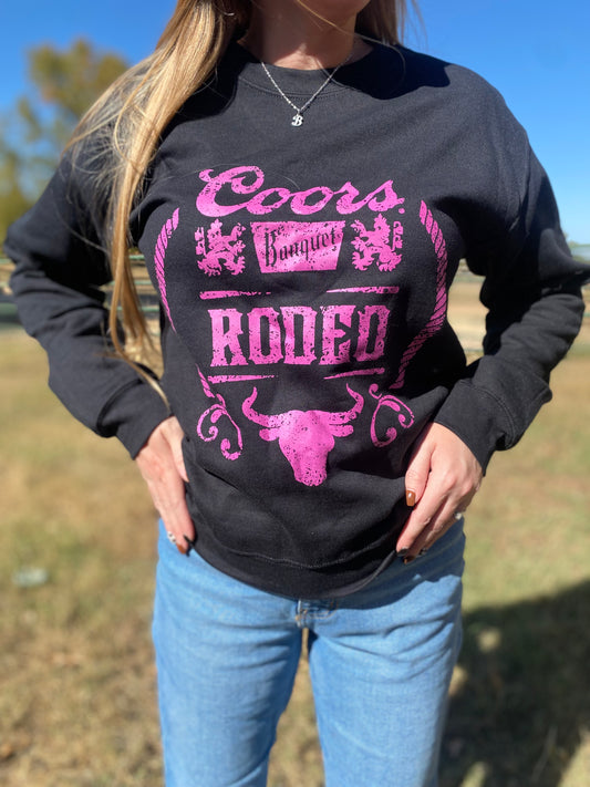 Black & Pink Coors Rodeo Sweatshirt