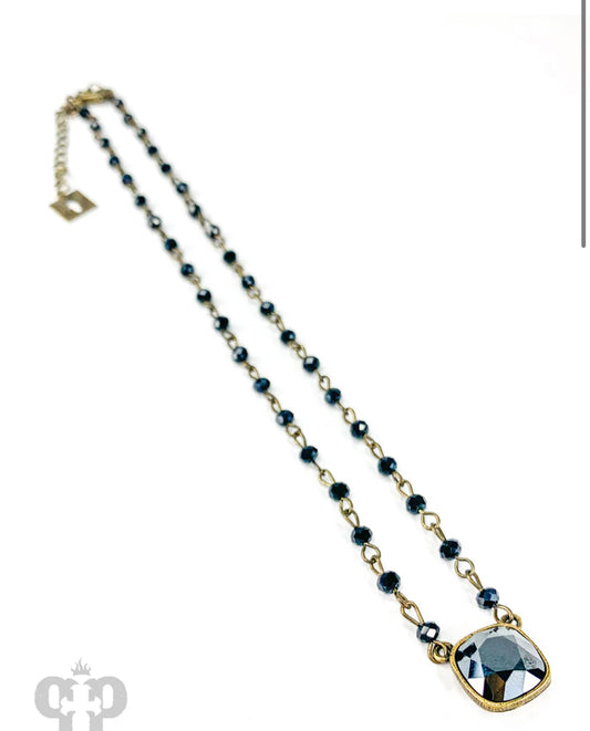 Black Stone Choker Necklace