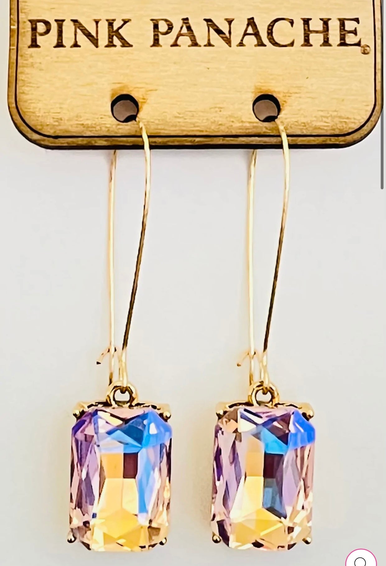 Rose AB Rectangle Earrings